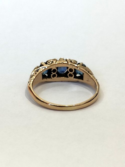 EDWARDIAN 18CT GOLD SAPPHIRE AND DIAMOND RING 1903 - ADDITIONAL PHOTO 5