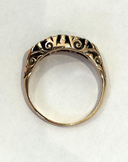 EDWARDIAN 18CT GOLD SAPPHIRE AND DIAMOND RING 1903 - ADDITIONAL PHOTO 8