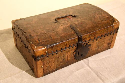 georgian leather bound stationary document box - CATEGORY: ANTIQUE BOXES - DATED 1800