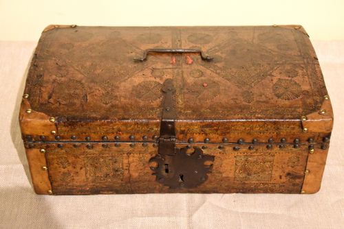 GEORGIAN LEATHER BOUND STATIONARY DOCUMENT BOX - ADDITIONAL PHOTO 2