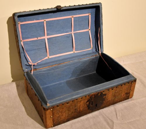 GEORGIAN LEATHER BOUND STATIONARY DOCUMENT BOX - ADDITIONAL PHOTO 3