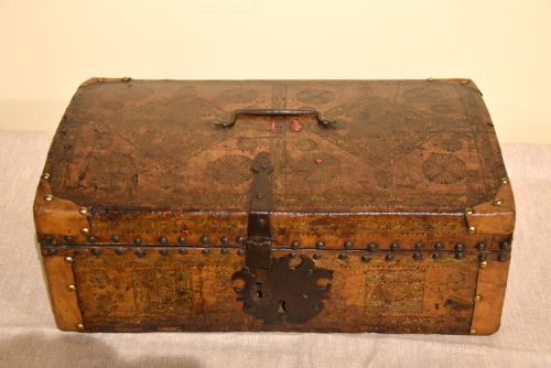 GEORGIAN LEATHER BOUND STATIONARY DOCUMENT BOX - ADDITIONAL PHOTO 4