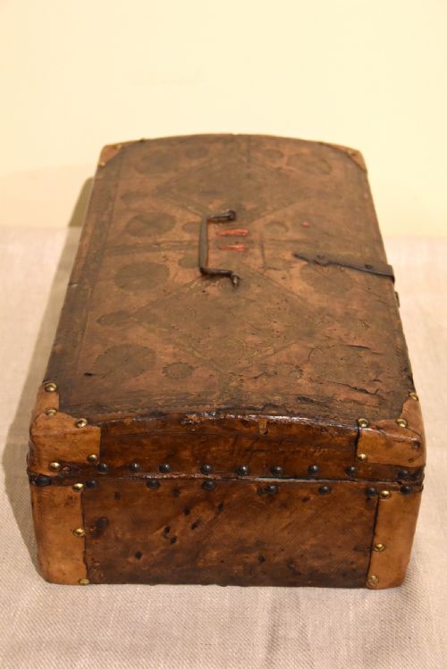 GEORGIAN LEATHER BOUND STATIONARY DOCUMENT BOX - ADDITIONAL PHOTO 5