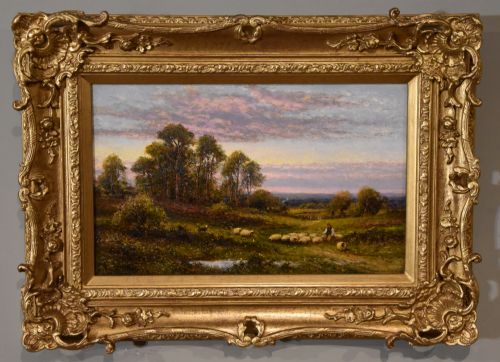 LANDSCAPE OIL PAINTING PAIR BY ALFRED AUGUSTUS GLENDENING - ADDITIONAL PHOTO 1