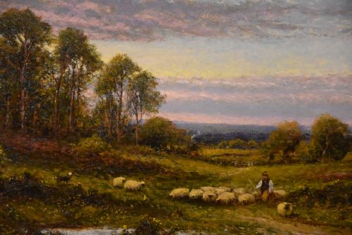 LANDSCAPE OIL PAINTING PAIR BY ALFRED AUGUSTUS GLENDENING - ADDITIONAL PHOTO 2