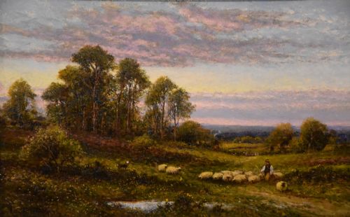 LANDSCAPE OIL PAINTING PAIR BY ALFRED AUGUSTUS GLENDENING - ADDITIONAL PHOTO 6