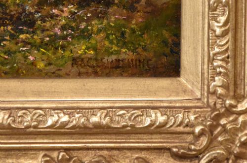 LANDSCAPE OIL PAINTING PAIR BY ALFRED AUGUSTUS GLENDENING - ADDITIONAL PHOTO 9