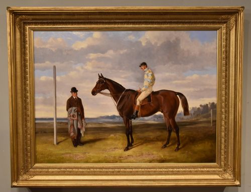oil painting by john alfred wheeler sir philip crofton bt on his horse duelist - CATEGORY: ANTIQUE ART - DATED 19TH CENTURY