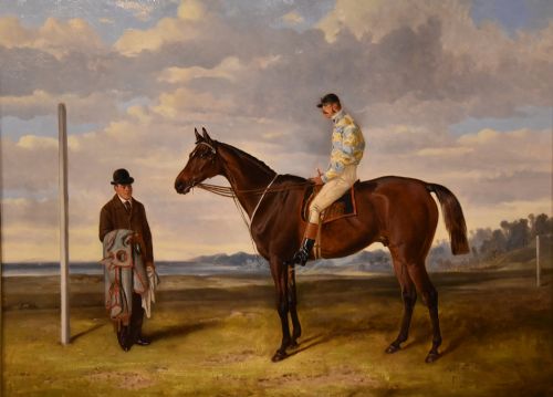OIL PAINTING BY JOHN ALFRED WHEELER SIR PHILIP CROFTON BT ON HIS HORSE DUELIST - ADDITIONAL PHOTO 1