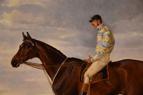 OIL PAINTING BY JOHN ALFRED WHEELER SIR PHILIP CROFTON BT ON HIS HORSE DUELIST - ADDITIONAL PHOTO 2
