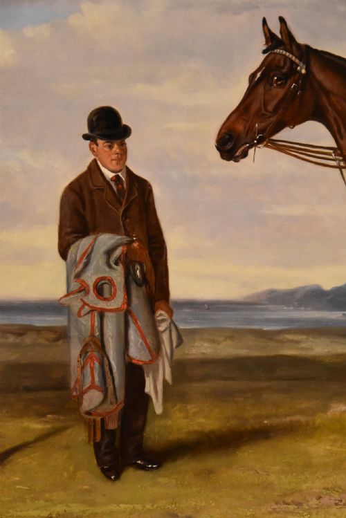 OIL PAINTING BY JOHN ALFRED WHEELER SIR PHILIP CROFTON BT ON HIS HORSE DUELIST - ADDITIONAL PHOTO 3