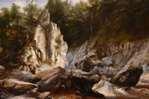 OIL PAINTING BY JAMES POOLE A RIVER IN NORTH WALES - ADDITIONAL PHOTO 2