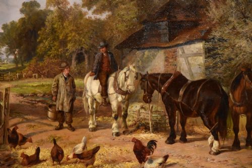 OIL PAINTING BY SAMUEL JOSEPH CLARK A FARMYARD IDYLL - ADDITIONAL PHOTO 3