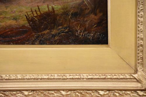 OIL PAINTING BY SAMUEL JOSEPH CLARK A FARMYARD IDYLL - ADDITIONAL PHOTO 5