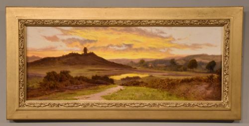 oil painting by edward henry holder reigate hill evening - CATEGORY: ANTIQUE ART - DATED 19TH CENTURY