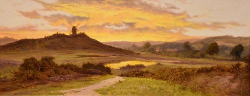 OIL PAINTING BY EDWARD HENRY HOLDER REIGATE HILL EVENING - ADDITIONAL PHOTO 1