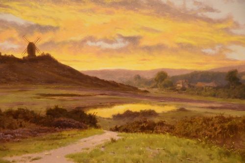 OIL PAINTING BY EDWARD HENRY HOLDER REIGATE HILL EVENING - ADDITIONAL PHOTO 2