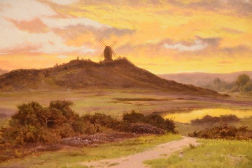 OIL PAINTING BY EDWARD HENRY HOLDER REIGATE HILL EVENING - ADDITIONAL PHOTO 3