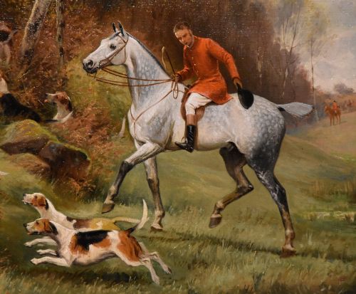OIL PAINTING BY WILSON HEPPLE IN HOT PURSUIT - ADDITIONAL PHOTO 2
