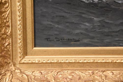 OIL PAINTING BY TOM SEYMOUR SUNRISE IN THE NORTH SEA - ADDITIONAL PHOTO 5