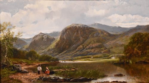 OIL PAINTING BY GEORGE WILLIAM PETTITT RAVEN CRAG THIRLMERE CUMBERLAND - ADDITIONAL PHOTO 1