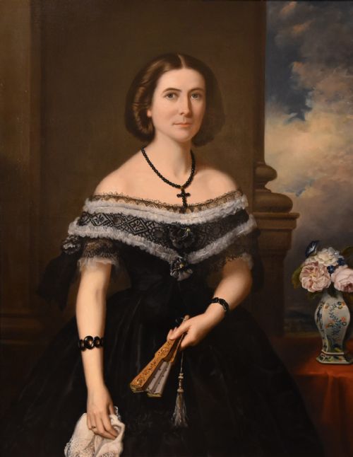 OIL PAINTING BY WILLIAM RICHARD WATERS PORTRAIT OF A LADY - ADDITIONAL PHOTO 1