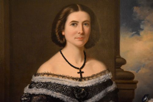 OIL PAINTING BY WILLIAM RICHARD WATERS PORTRAIT OF A LADY - ADDITIONAL PHOTO 2