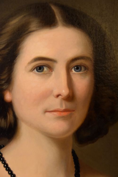 OIL PAINTING BY WILLIAM RICHARD WATERS PORTRAIT OF A LADY - ADDITIONAL PHOTO 5