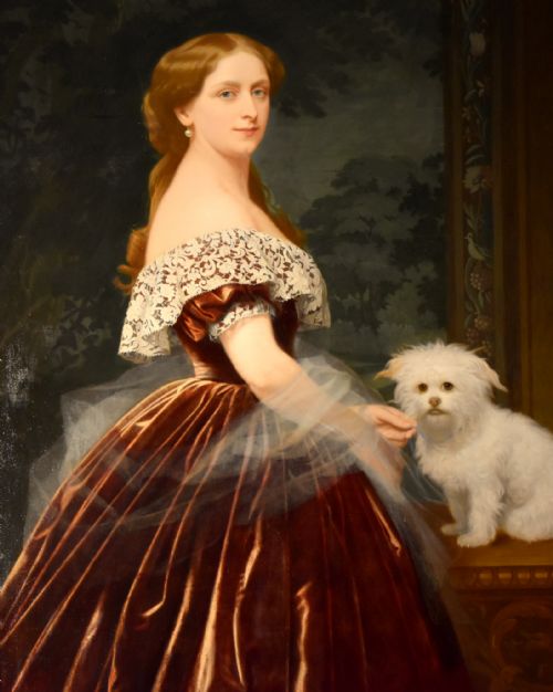 OIL PAINTING MANNER OF RICHARD COSWAY NATALIE - ADDITIONAL PHOTO 1