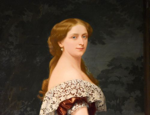 OIL PAINTING MANNER OF RICHARD COSWAY NATALIE - ADDITIONAL PHOTO 2