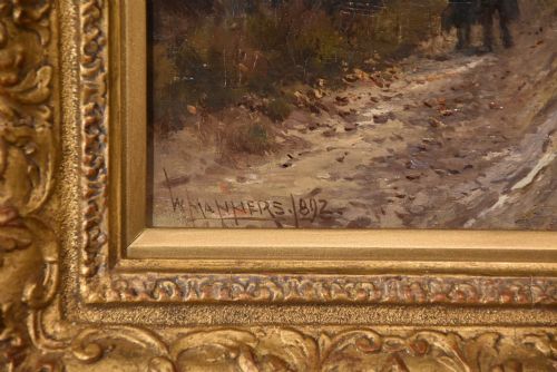 OIL PAINTING BY WILLIAM MANNERS EVENING BY THE CANAL - ADDITIONAL PHOTO 4