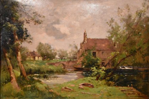 OIL PAINTING BY MAURICE LEVIS LE MOULIN DE JARCY - ADDITIONAL PHOTO 1