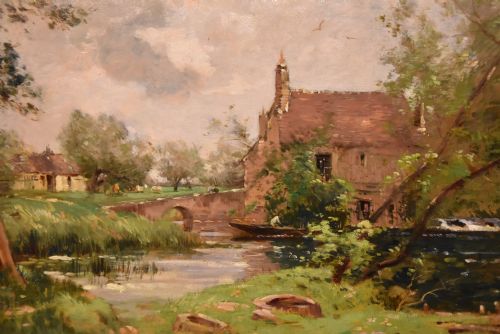OIL PAINTING BY MAURICE LEVIS LE MOULIN DE JARCY - ADDITIONAL PHOTO 2