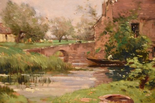 OIL PAINTING BY MAURICE LEVIS LE MOULIN DE JARCY - ADDITIONAL PHOTO 3