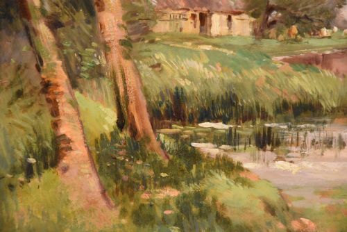 OIL PAINTING BY MAURICE LEVIS LE MOULIN DE JARCY - ADDITIONAL PHOTO 4