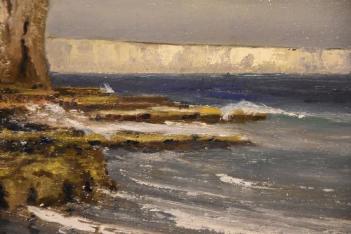 OIL PAINTING BY HUGH SHEARWIN HENSLEY OFF THE KENT COAST - ADDITIONAL PHOTO 1