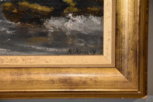 OIL PAINTING BY HUGH SHEARWIN HENSLEY OFF THE KENT COAST - ADDITIONAL PHOTO 3