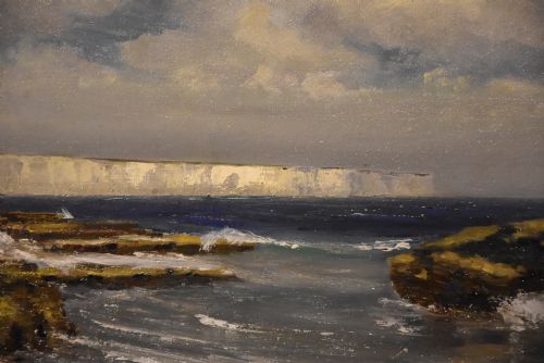 OIL PAINTING BY HUGH SHEARWIN HENSLEY OFF THE KENT COAST - ADDITIONAL PHOTO 4