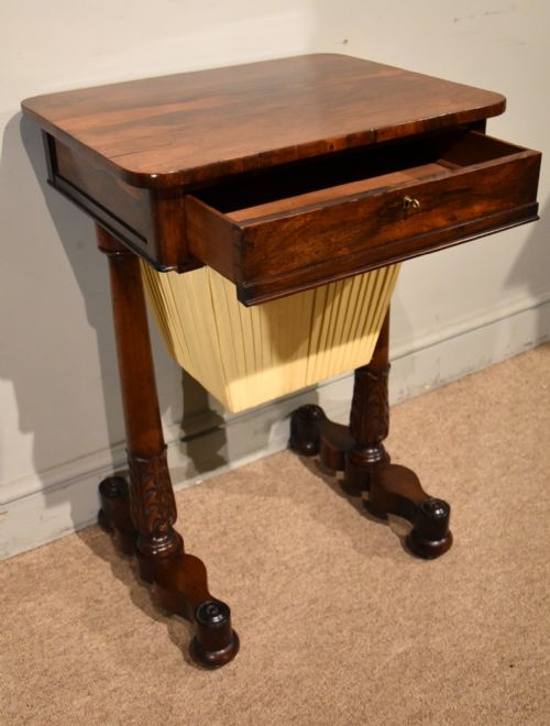 REGENCY ROSEWOOD WORK TABLE - ADDITIONAL PHOTO 2