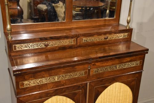 EARLY 19TH CENTURY ROSEWOOD BRASS WRITING CABINET - ADDITIONAL PHOTO 1