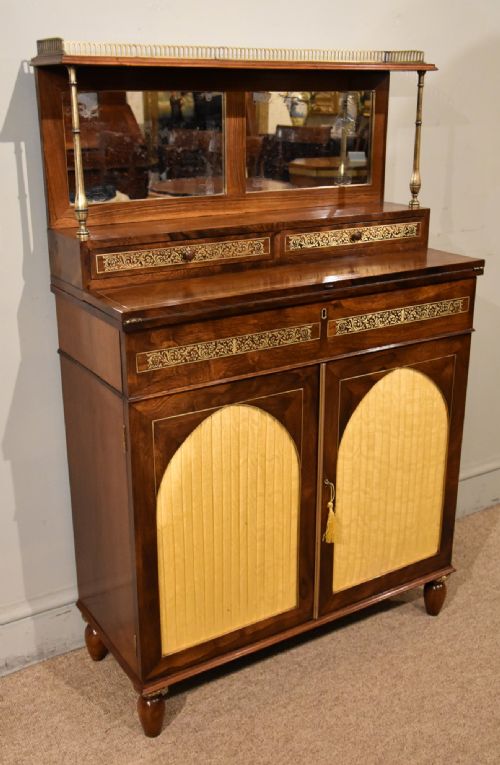 EARLY 19TH CENTURY ROSEWOOD BRASS WRITING CABINET - ADDITIONAL PHOTO 3