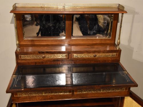 EARLY 19TH CENTURY ROSEWOOD BRASS WRITING CABINET - ADDITIONAL PHOTO 5