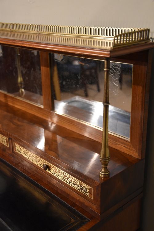 EARLY 19TH CENTURY ROSEWOOD BRASS WRITING CABINET - ADDITIONAL PHOTO 6