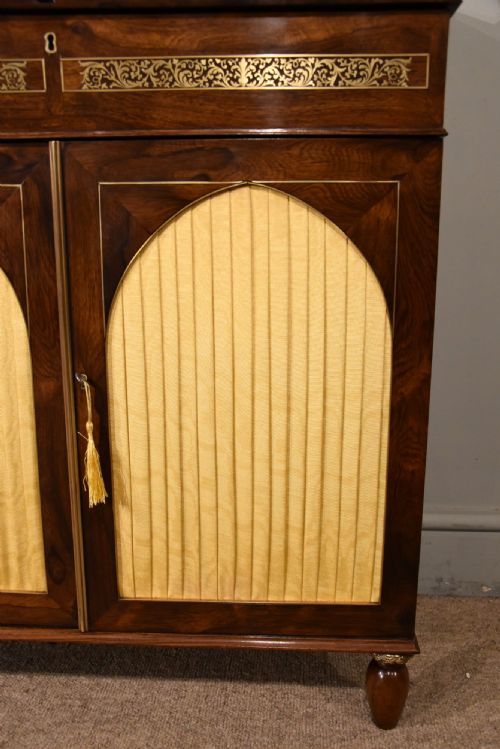 EARLY 19TH CENTURY ROSEWOOD BRASS WRITING CABINET - ADDITIONAL PHOTO 8