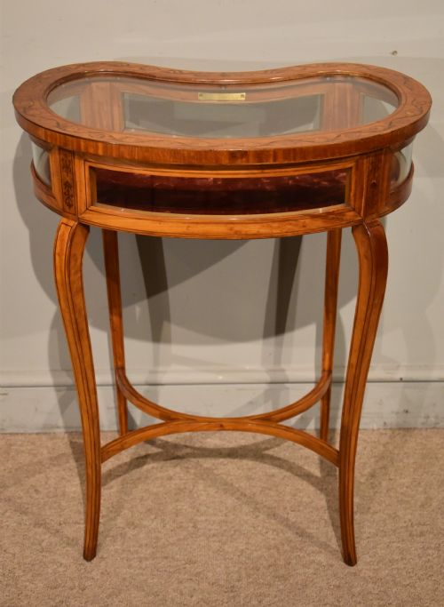 19TH CENTURY SATINWOOD KIDNEY SHAPED BIJOUTERIE TABLE - ADDITIONAL PHOTO 9