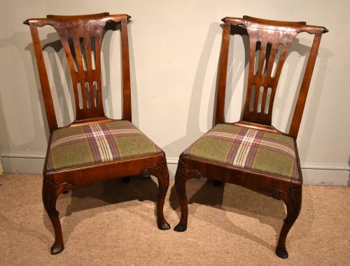 pair 18th century walnut side chairs - CATEGORY: ANTIQUE CHAIRS - DATED 18TH CENTURY