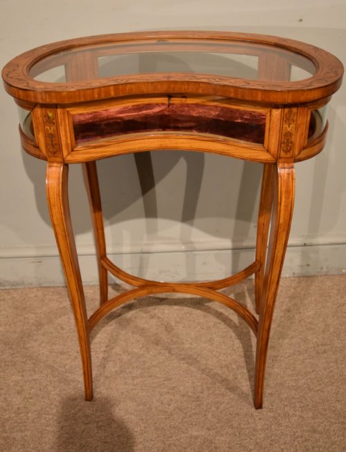 19TH CENTURY SATINWOOD KIDNEY SHAPED BIJOUTERIE TABLE - ADDITIONAL PHOTO 10