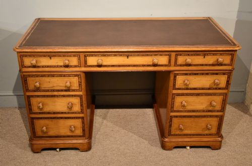 victorian painted pine pedestal desk - CATEGORY: ANTIQUE DESKS - DATED 1880