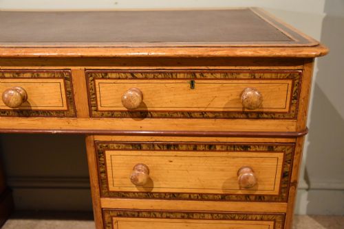 VICTORIAN PAINTED PINE PEDESTAL DESK - ADDITIONAL PHOTO 6