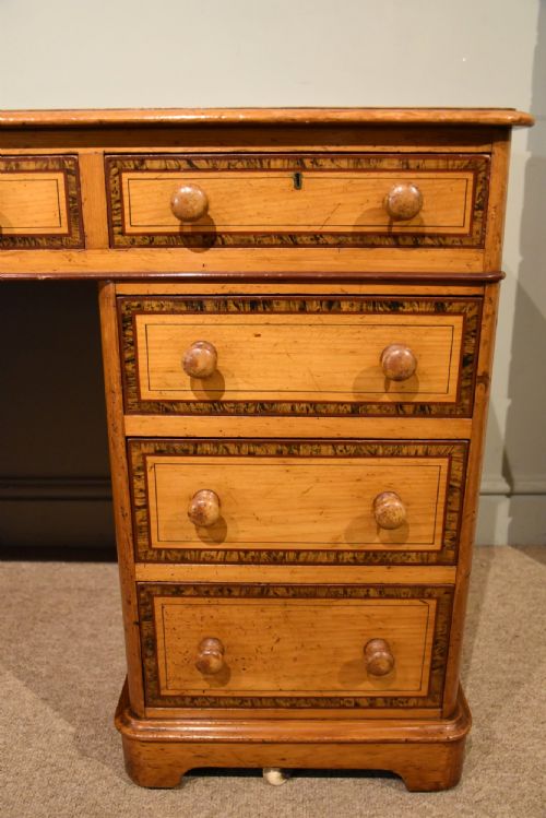 VICTORIAN PAINTED PINE PEDESTAL DESK - ADDITIONAL PHOTO 7